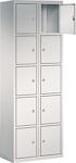 Fächerschrank H1800xB600xT500mm m.Sockel Anz.Fächer 10 lichtgrau lichtgrau