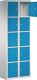Fächerschrank H1800xB600xT500mm m.Sockel Anz.Fächer10 lichtgrau/lichtblau