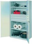 Schwerlastschrank H1950xB1000xT600mm lichtgrau 3 Fbd. 1x100,2x125mm Trgf.200kg