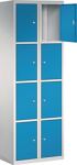 Fächerschrank H1800xB600xT500mm m.Sockel Anz.Fächer 8 lichtgrau lichtblau