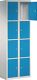 Fächerschrank H1800xB600xT500mm m.Sockel Anz.Fächer 8 lichtgrau lichtblau