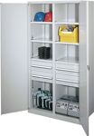 Schwerlastschrank H1950xB1000xT600mm lichtgrau 6 Fbd. 4 x 175mm