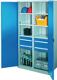 Schwerlastschrank H1950xB1000xT600mm lichtgrau/enzianblau 6 Fbd. 4 x 175mm