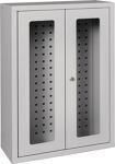 Hängeschrank H750xB500xT200mm Sichtfenster Stahlbl.lichtgrau/lichtgrau