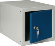 Schließfachschrank lichtgrau/enzianblau H350xB400xT450mm 1 Abt.