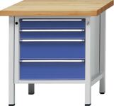 Werkbank V, NW-Nr.: 9141453706 B800xT700xH890mm, Universalplatte lichtgrau enzianblau 4 Schubl.ANKE  