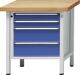 Werkbank V, NW-Nr.: 9141453706 B800xT700xH890mm, Universalplatte lichtgrau enzianblau 4 Schubl.ANKE