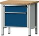 Werkbank V B800xT700xH840mm Universalplatte lichtgrau enzianblau 2 Schubl.ANKE