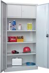 Flügeltürenschrank H1950xB1000xT500mm lichtgrau/lichtgrau 3 BD Innenfach PAVOY