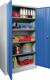 Flügeltürenschrank H1950xB1000xT500mm lichtgrau/enzianblau 5 BD PAVOY