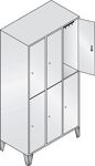 Garderobenschrank m.Füßen H 150mm H1850xB900xT500mm Farbwahl/ 3x2 Abt.C+P