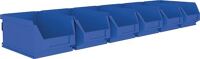 Sichtlagerkastenset H75xB602xT180mm STA verz.m.Sichtlagerk.6xMK5 blau MAUSER
