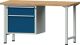 Werkbank V B2000xT700xH890mm Buche massiv grau/blau Anz.Schubl.xH 1x180,1x360mm