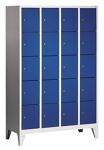 Fächerschrank H1850xB1190xT500mm m.Füßen Anz.Fächer 4x5 Farbwahl 5Türen überein.