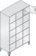 Fächerschrank H1850xB1200xT500mm m.Füßen Anz.Fächer 3x5 Farbwahl 5Türen überein.