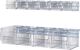 Wandschiene H130xB602xT200mm STA verz.m.Sichtlagerkästen 4xMK4 transp.TECWERK