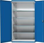 Schwerlastschrank H1950xB1085xT630mm lichtgrau/enzianblau 4 Fbd.