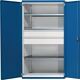 Schwerlastschrank H1950xB1085xT630mm lichtgrau/enzianblau 3 Fbd. 2 x 180mm