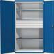Schwerlastschrank H1950xB1085xT630mm lichtgrau/enzianblau 3 Fbd. 3 x 120mm
