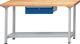 Werkbank BL B2000xT700xH840mm Buche massiv lichtgrau enzianblau 1 Schubl.ANKE