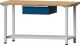 Werkbank BL B2000xT700xH840mm Buche massiv lichtgrau enzianblau 1 Schubl.ANKE