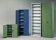 Regalschrank H2150xB680xT280mm brillantblau 15Fachböden m.Türen 54xMK5,28xMK4