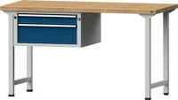 Werkbank V B1500xT700xH890mm Universalpl.grau/blau Anz.Schubl.xH 1x90,1x180mm