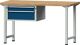 Werkbank V B2000xT700xH840mm Buche massiv grau/blau Anz.Schubl.xH 1x90,1x180mm