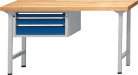 Werkbank V B2000xT700xH890mm Universalplatte lichtgrau enzianblau 3 Schubl.ANKE