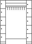 Personalgarderobe m.Kleiderbügelstange H1950xB1870xT480mm lichtgrau 5x2 Abt.