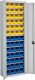 Regalschrank H2150xB680xT280mm lichtgrau 12Fachböden m.Türen 52xMK4 MAUSER