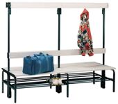 Garderobenbank H1600xB1015xT695mm Alu.-Leisten STA anthrazitgrau m.Schuhrost