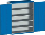 Schwerlastschrank H2000xB1600xT650mm 4 Böden lichtgrau/enzianblau Trgf. 1500kg