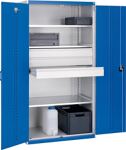 Schwerlastschrank, NW-Nr.: 9143454034 H2000xB1600xT650mm, o.Mitteltrennwand 4 Böden lichtgrau/lichtgrau Trgf., 1500kg  