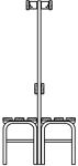 Garderobenbank H1650xB1015xT725mm m.Holzleisten STA anthrazitgrau o.Schuhrost