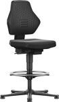 Arbeitsdrehstuhl Air Flow Bodengleiter+Fußring Supertec-Gewebe schwarz
