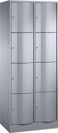 Fächerschrank m.Sockel lichtgrau/lichtgrau H1950xB770xT540mm 2x4 Abt.C+P