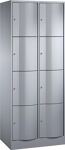 Fächerschrank m.Sockel lichtgrau/lichtgrau H1950xB770xT540mm 2x4 Abt.C+P