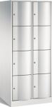 Fächerschrank m.Sockel lichtgrau/lichtgrau H1950xB770xT640mm 2x4 Abt.C+P