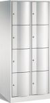 Fächerschrank m.Sockel lichtgrau/lichtgrau H1950xB770xT640mm 2x4 Abt.C+P