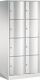 Fächerschrank m.Sockel lichtgrau/lichtgrau H1950xB770xT640mm 2x4 Abt.C+P
