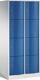 Fächerschrank m.Sockel lichtgrau/enzianblau H1950xB770xT640mm 2x4 Abt.C+P