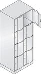 Fächerschrank Stahlbl.Farbwahl/Farbwahl H1950xB770xT640mm 2x4 Abt.