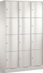Fächerschrank m.Sockel lichtgrau/lichtgrau H1950xB1150xT540mm 3x4 Abt.C+P