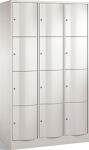 Fächerschrank m.Sockel lichtgrau/lichtgrau H1950xB1150xT540mm 3x4 Abt.C+P
