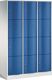 Fächerschrank Stahlbl.lichtgrau/enzianblau H1950xB1150xT540mm 3x4 Abt.