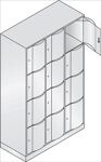 Fächerschrank Stahlbl.Farbwahl/Farbwahl H1950xB1150xT540mm 3x4 Abt.