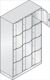 Fächerschrank Stahlbl.Farbwahl/Farbwahl H1950xB1150xT540mm 3x4 Abt.