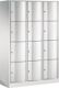 Fächerschrank m.Sockel lichtgrau/lichtgrau H1950xB1150xT640mm 3x4 Abt.C+P