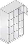 Fächerschrank Stahlbl.Farbwahl/Farbwahl H1950xB1150xT640mm 3x4 Abt.